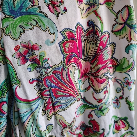 Lauren Ralph Lauren Green Iabel White Floral Straight Leg Pants 10 - Picture 4 of 9